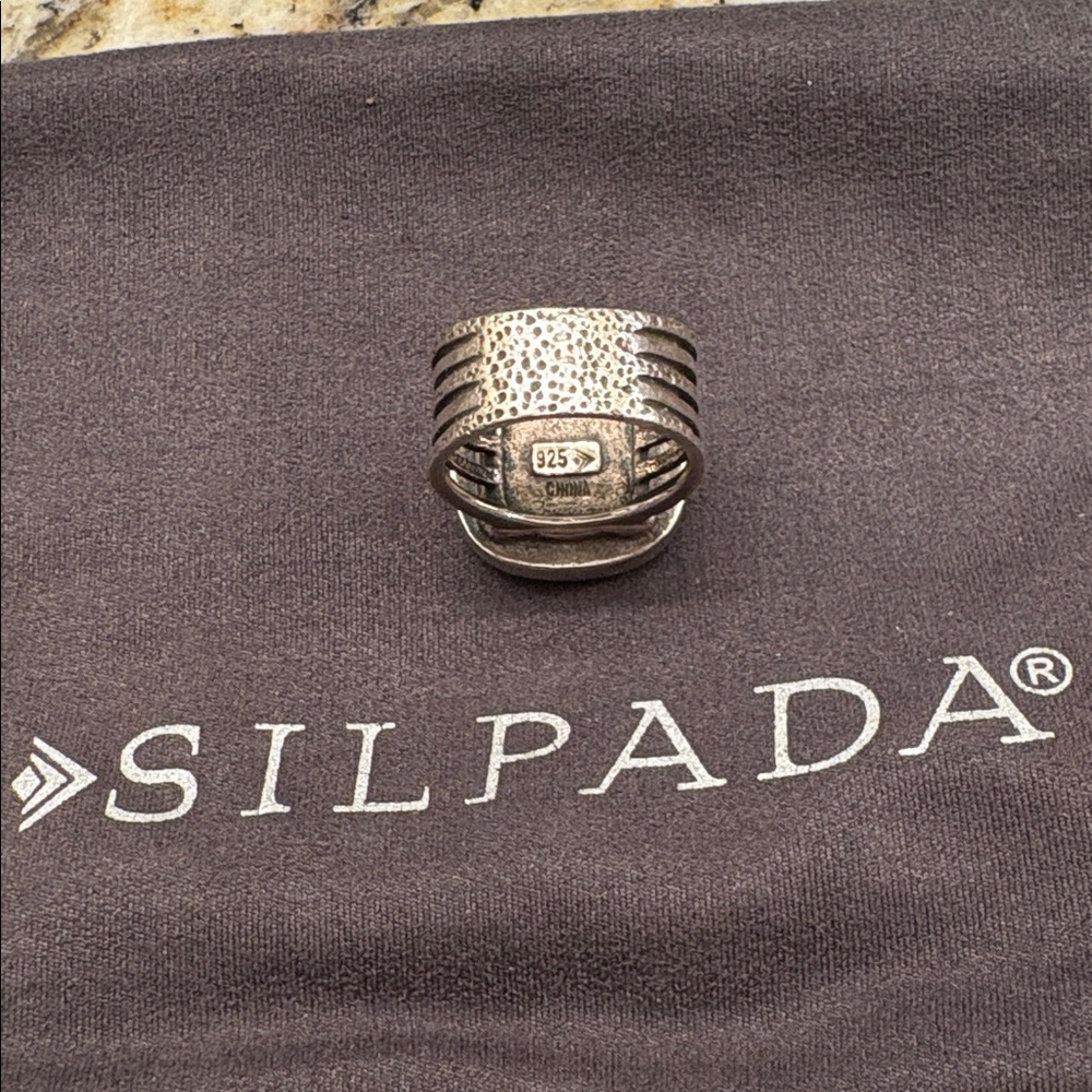 Silpada Silver Ring with Earthy Brown Stone - Picture 3 of 4